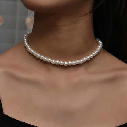 sengpan bridal jewelry set for wedding   Trend Elegant Jewelry Wedding Big Pearl Necklace For Women Fashion White Imitation Pearl Choker Necklace