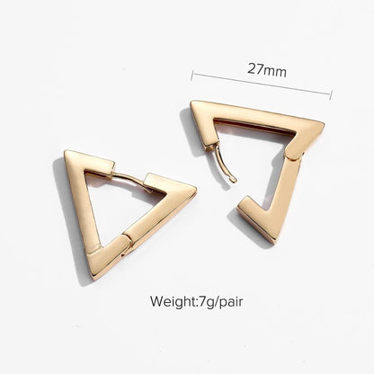 sengpan INS Gold Color Brass Hoop Huggies Earrings Small Large Circle Hoops CC Shape Statement Earrings Women Girls Unique Metal Jewelry