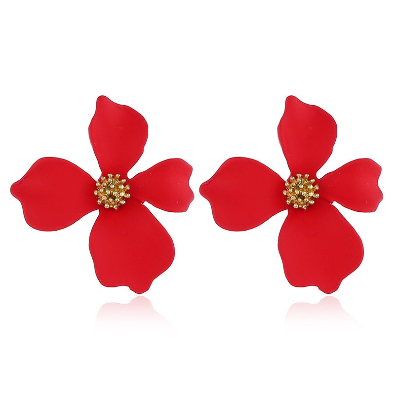 sengpan Double layer Flower Earrings for Women Wedding Party Boho Jewelry Statement Dangle Drop Big Earrings Boucle D'oreille Femme