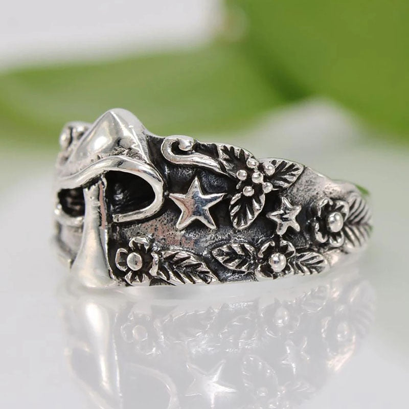 sengpan Retro Cute Ladies Star Mushroom Ring Fashion Men And Women Retro Punk Hip Hop Jewelry Ring Wholesale