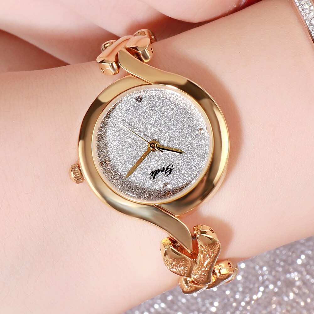 sengpan Christmas gifts ideas Luxury Jewel Watch Women Bracelet Watch Fashion Rose Gold Gradient Quartz Wristwatch Ladies Watch for Women Zegarki Damskie