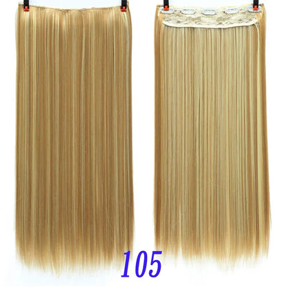 sengpan  24inche 5Clip Long Straight Hair Gradient Straight Hair Synthesis Hair Extension High Temperature Women Hair Extension