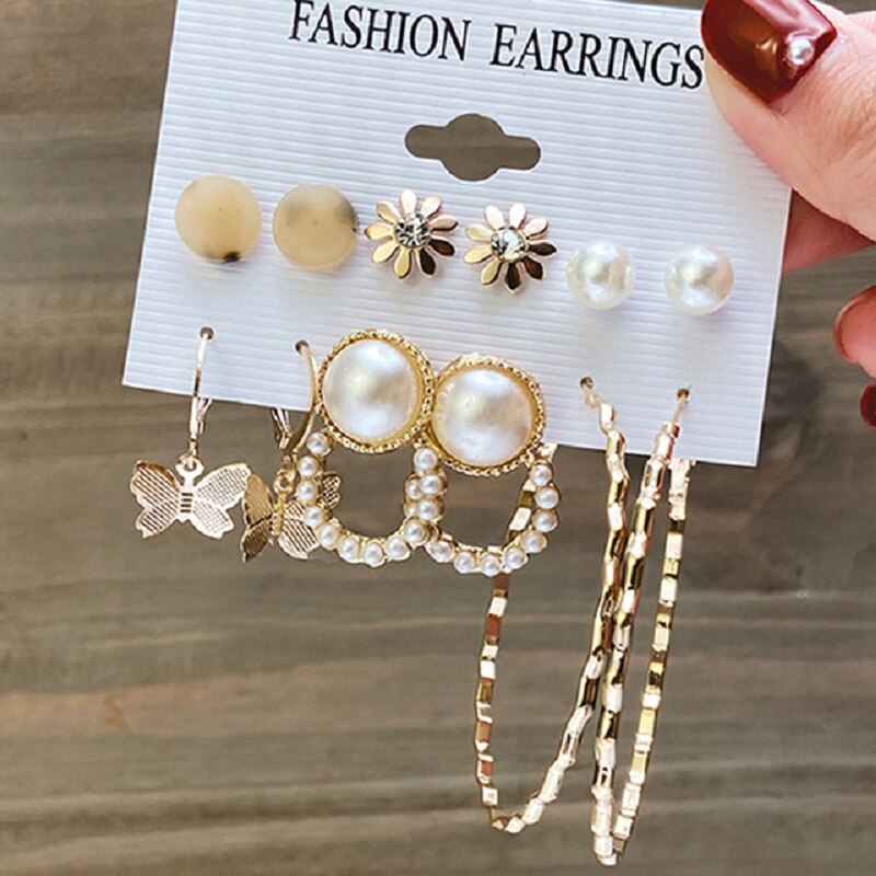 sengpan christmas gift ideas valentines day gifts for her Fashion Vintage Butterfly Earring Set For Women Girls elephant Snake Heart Jewelry Circle Pearl Long Dangle Earrings