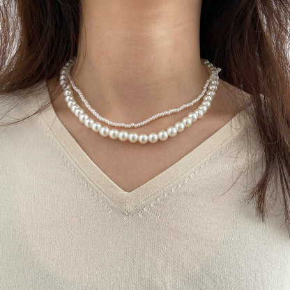 sengpan bridal jewelry set for wedding   Trend Elegant Jewelry Wedding Big Pearl Necklace For Women Fashion White Imitation Pearl Choker Necklace