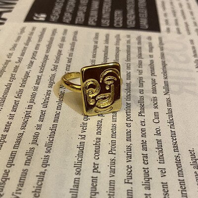 sengpan Vintage Ring For Women Gold Ring Open Ring Simple Temperament Versatile Personality Jewelry New Fashion Ins wind