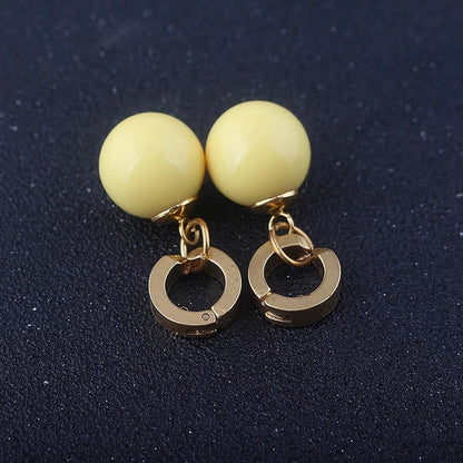 sengpan Potara earrings Cosplay Charm Earrings Yellow And Green Round Eardrop Earrings Jewelry For Women Girls Lovely Gift