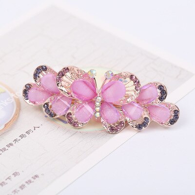 sengpan Barrette For Women Girl Rhinestone Crystal Big Hair Clip Hairpin Rose Peacock Flower Floral Head Accessories Wholesale