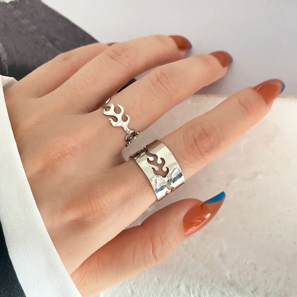 sengpan christmas wishlist valentines day gifts for her Silver Color Planet Spaceship Rings For Women Men Lover Couple Rings Set Friendship Engagement Wedding Open Rings Jewelry