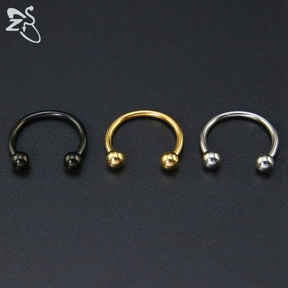 sengpan  1 PC 316L Stainless Steel Nose Ring 14G 16G Nose Piercings Helix Ear Piercing Women Men Septum Rings Body Piercing  Jewelry