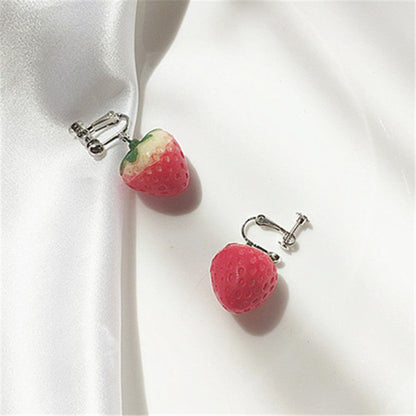 sengpan Stereo Simulation Red Strawberry Dangle Earring New Fruit Strawberry Earring Female Lovely Sweet Girl for Women Jewelry Gifts