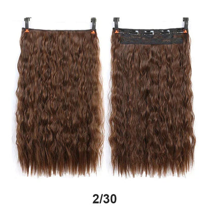 sengpan  24inche 5Clip Long Straight Hair Gradient Straight Hair Synthesis Hair Extension High Temperature Women Hair Extension