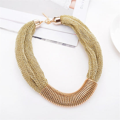 sengpan christmas wishlist valentines day gifts for her Trendy Fashion Ribbon Big Collar Choker Necklace For Woman Bohemian Maxi Chains Metal Pendants Necklaces Femme Jewelry New