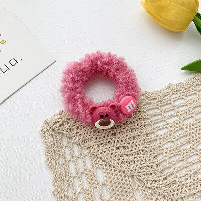 sengpan Women Girl Scrunchies Elastic Hair Ties Bands Cartoon Bear Animal Summer Fashion Korean Mujer Head Accessories Hyuna Wholesale