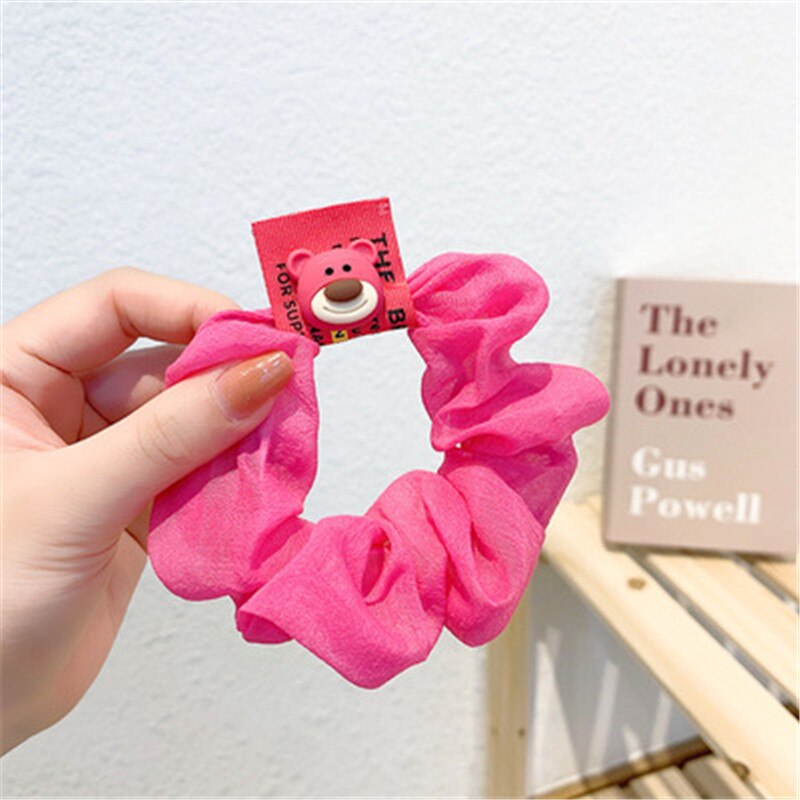 sengpan Women Girl Scrunchies Elastic Hair Ties Bands Cartoon Bear Animal Summer Fashion Korean Mujer Head Accessories Hyuna Wholesale