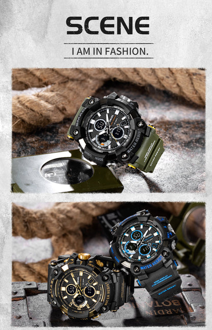 sengpan 1802 Sports Men's Watches Top Brand Luxury Military Quartz Watch Men Waterproof Shock Male Digital Clock Relogio Masculino