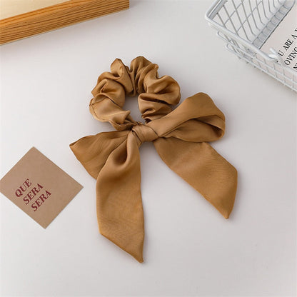 sengpan Spring Irregular Geometric Colorful Big Bow Ribbon Hairpin Retro Romantic Smooth Hair Rope for Women Party Accessories