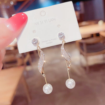 sengpan A Two Wear Pearl Earrings In South Korea Fashion All-match Temperament High Sense Earrings Women In New Tide Earrings Women