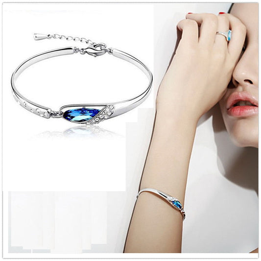 sengpan  gifts for women Trend Silver Plated High Quality Austrian Crystal Bracelets & Bangles For Women Bridal Wedding Jewelry Gift