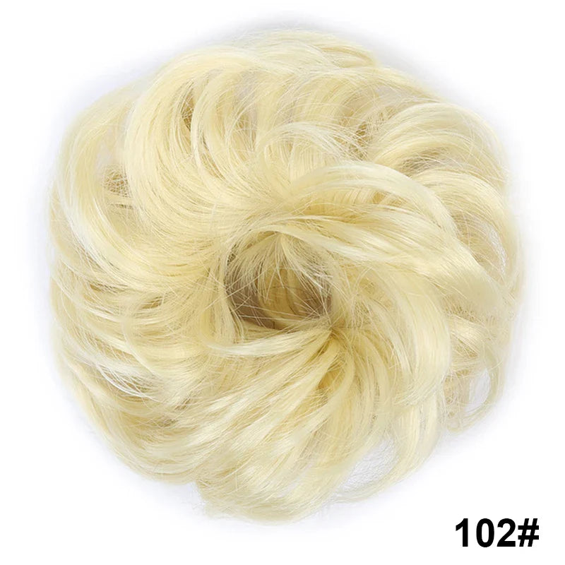 sengpan Synthetic Elastic Hair Scrunchie Chignon Donut Roller Bun Wig Curly Clip in Hair Ponytails Extensions Many colors