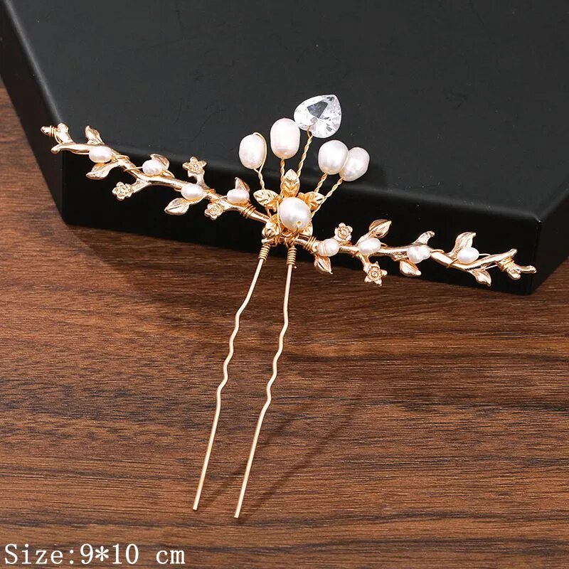 sengpan - Hair Pins Hair Accessories For Women Wedding Accessories Hair Clips Jewelry Pearl Rhinestone Flower Hair Clip Pins Headpiece