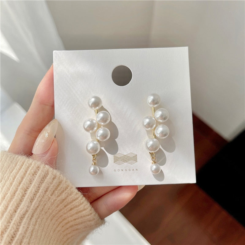 sengpan Christmas gifts ideas New Korean Design Trendy Sweet Cute Pearl Stud Earrings For Women Fashion Chic Big Elegant Earring Party Jewelry