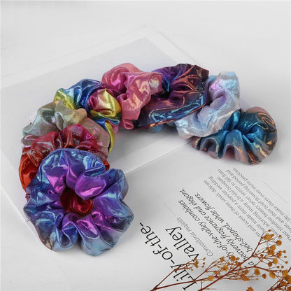 sengpan jewelry gifts for women hot sale new Fashion Wholesale New Fashion Women Colorful Elastic Bronzing Hair Rope Glitter Ponytail Holder Hair Ring Scrunchie Accessories