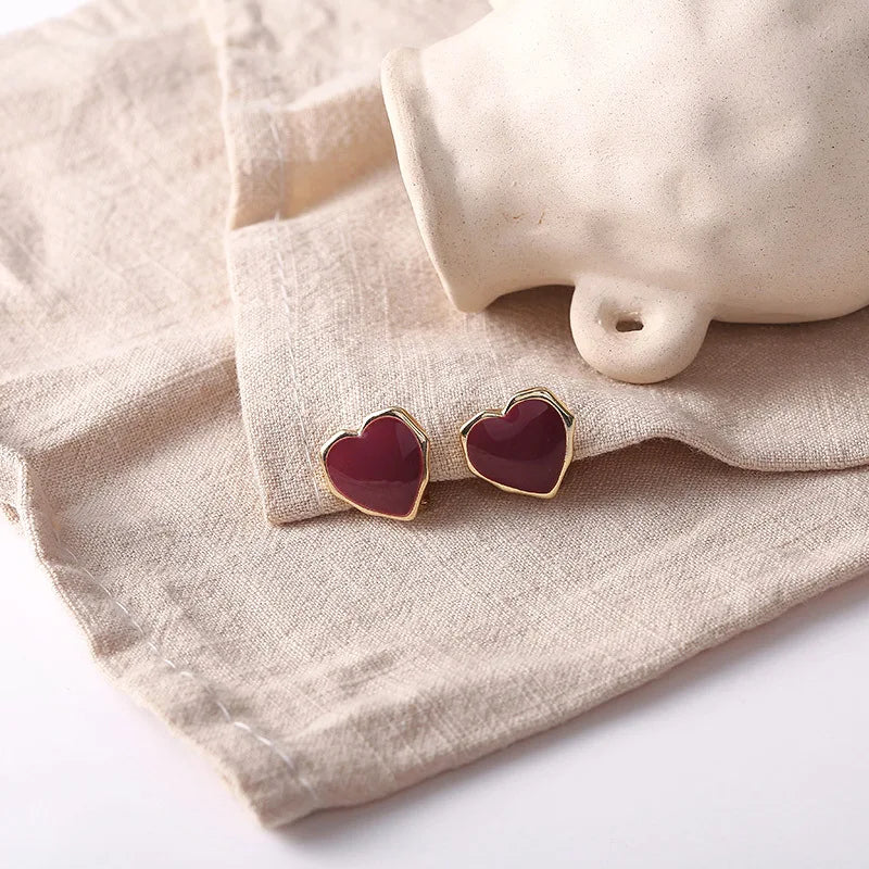 sengpan  -  Daily Red Hearts Girls Doop Earrings Love Funny Bohemian Earrings Fashion New Women Accessories