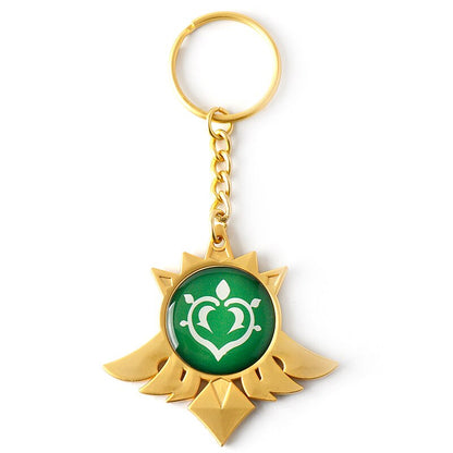 sengpan christmas gift ideas valentines day gifts for her Game Genshin Impact Vision Inazuma Keqing Wendi Xiao Keychain Luminous 원신 7 Element Weapons Eye Of Original God badge KeyRing