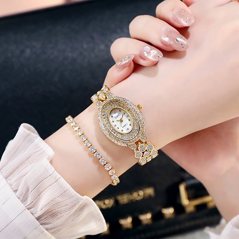 sengpan christmas wishlist valentines day gifts for her Trendy Fashion Women's Watch Full Diamond Super Flash Fashion Women's Watch Student Rhinestone Bracelet Watch