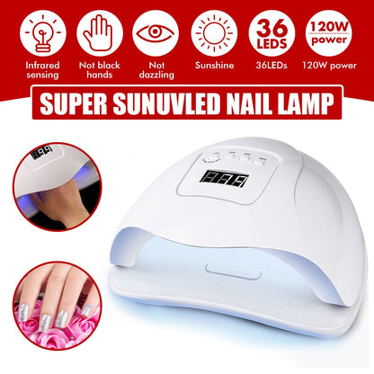 sengpan 54W UV LED Nail Lamp For Manicure Set UV Gel Polish Dryer Varnish Soak Off Nails 30s/60s/90s Auto Sensor Manicure Tool