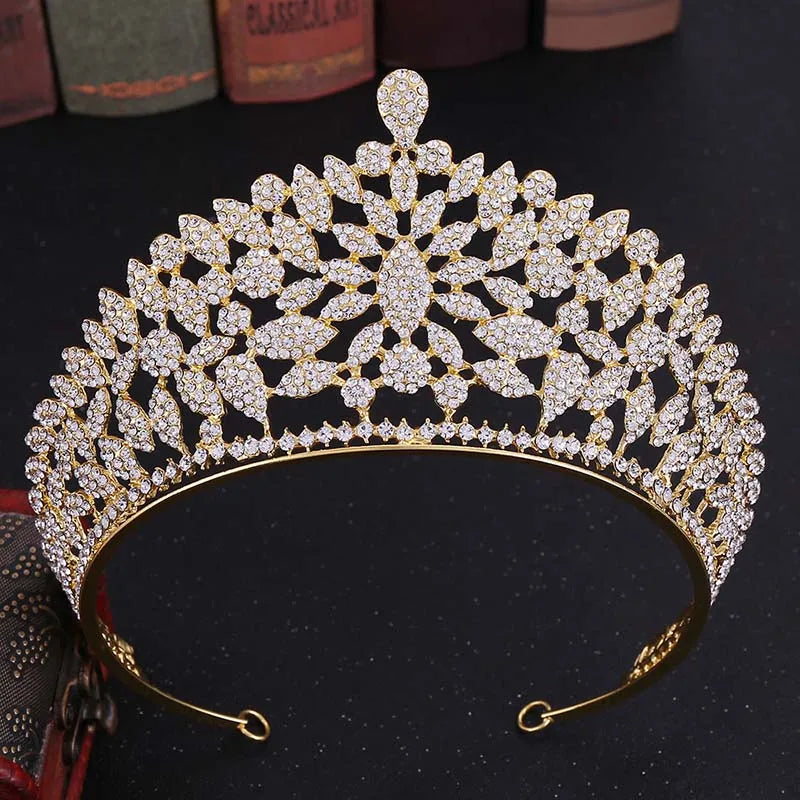 sengpan uxury Sparkling Crystal Bridal Hair Accessories Tiaras Big Diadem Crowns Girls Wedding Party Fashion Design Woman Ornaments