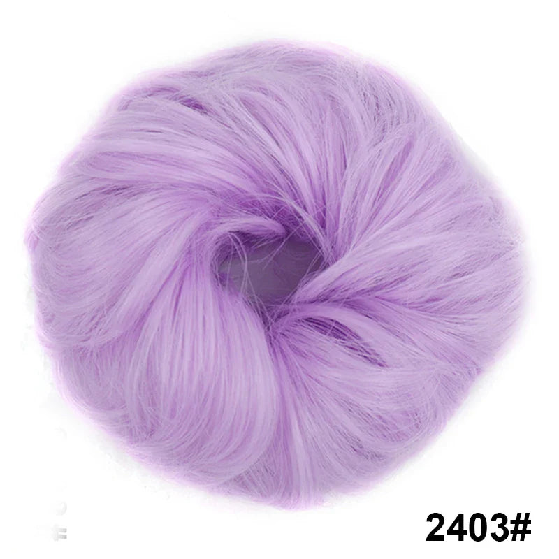 sengpan Synthetic Elastic Hair Scrunchie Chignon Donut Roller Bun Wig Curly Clip in Hair Ponytails Extensions Many colors