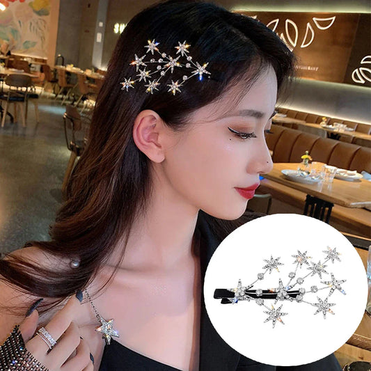 sengpan New Women Luxury Elegant Shining Full Stars Silver Gold Hair Clips Sweet Hair Ornament Headband Hairpin Fashion Hair Accessories