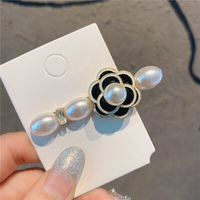 sengpan christmas gift ideas valentines day gifts for her Korea Camellia Crystal Pearl Hairpins Shiny Hair Accessories  Rim Hair Clips For Women Hairpins Hair Bows Hairgrips Barrettes