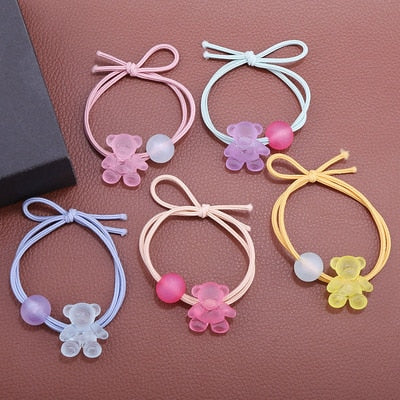 sengpan Women Hair Tie Elastic Rubber Band Girl Acrylic Bear Korean Scrunchies Head Accessories Handmade Wholesale Dropshipping