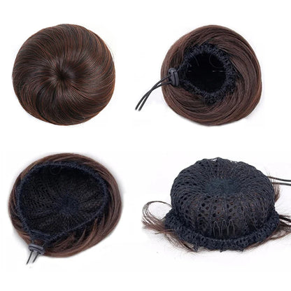 sengpan Synthetic Elastic Hair Scrunchie Chignon Donut Roller Bun Wig Curly Clip in Hair Ponytails Extensions Many colors