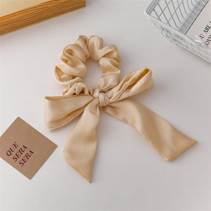 sengpan Spring Irregular Geometric Colorful Big Bow Ribbon Hairpin Retro Romantic Smooth Hair Rope for Women Party Accessories