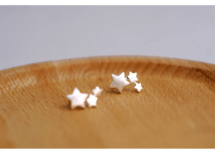 sengpan  silver Star Stud Earrings for Women Elegant Wedding Jewelry pendientes mujer moda