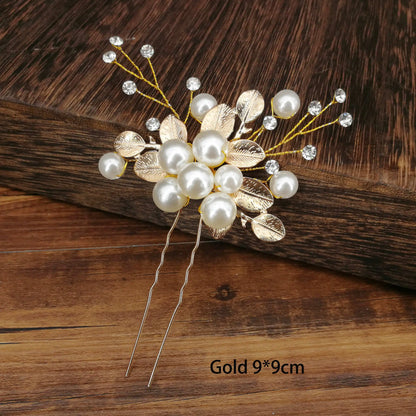 sengpan Women U-shaped Pin Metal Barrette Clip Hairpins Simulated Pearl Bridal Tiara Hair Accessories Wedding Hairstyle Design Tools