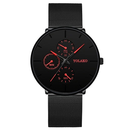 sengpan watches on sale clearance Fashion Mens Business Black Watches Luxury Stainless Steel Ultra Thin Mesh Belt Quartz Men Wrist Watch Casual Classic Male Watch