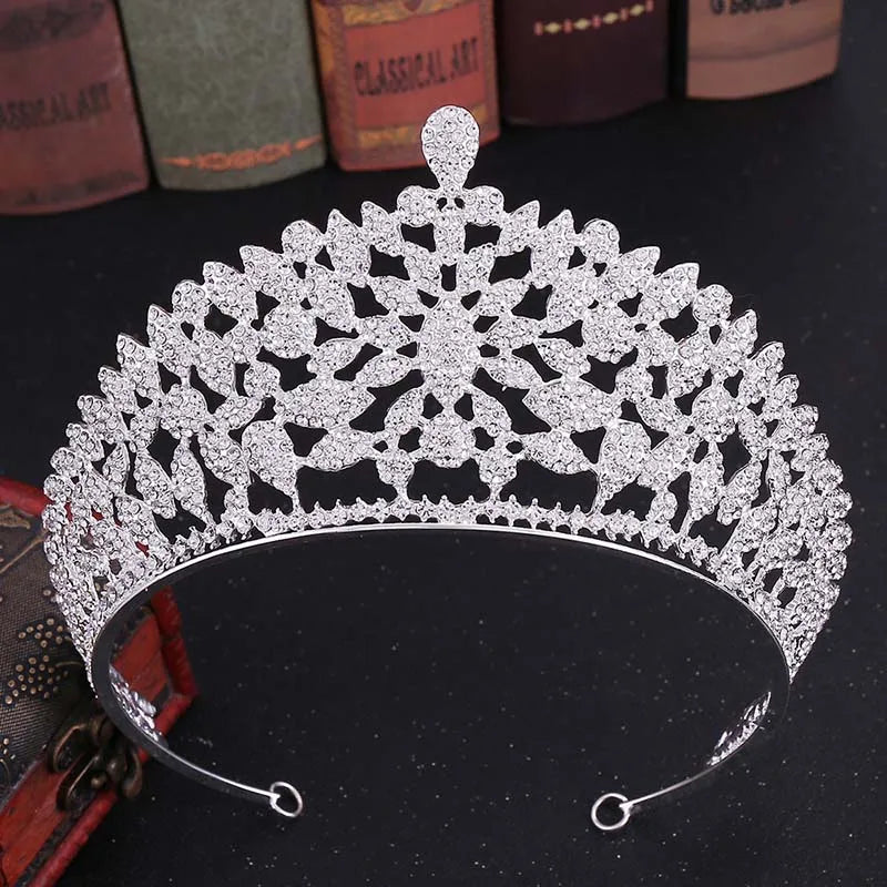 sengpan uxury Sparkling Crystal Bridal Hair Accessories Tiaras Big Diadem Crowns Girls Wedding Party Fashion Design Woman Ornaments