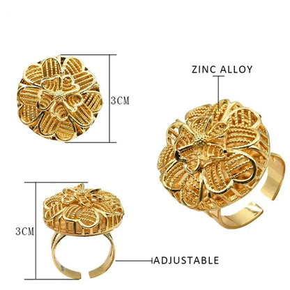 sengpan - Adjustable Ring Personalised Jewelry Valentine's Day Luxury Woman Gift Flower Rings Accessories Arabic Designer Wholesale