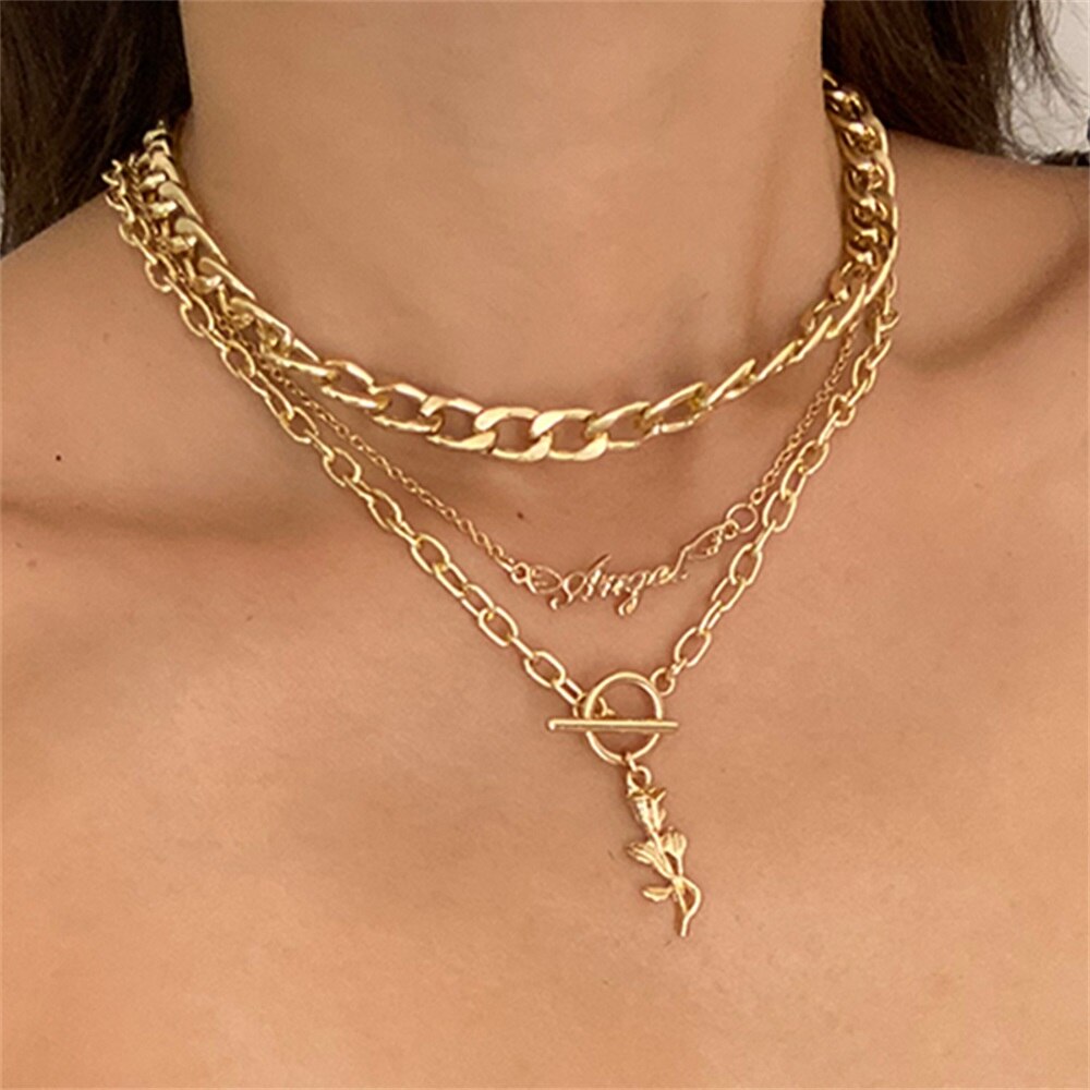 sengpan hot sale new Fashion Multi-layered Snake Chain Necklace For Women Vintage Gold Coin Pearl Choker Sweater Necklace Party Jewelry Gift