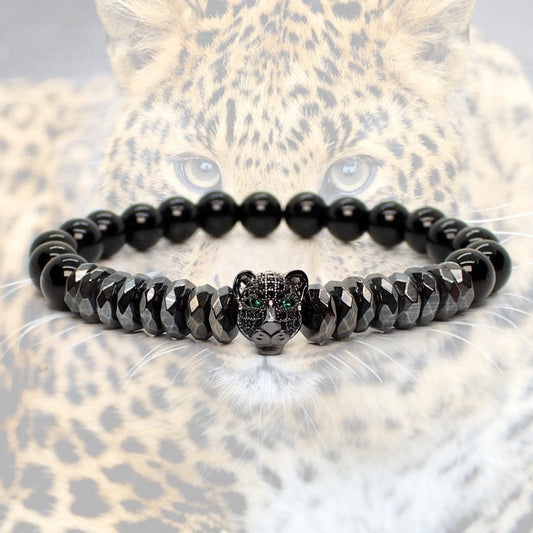 sengpan gifts for men Natural stone Beads Leopard Bracelet Men Bracelets For Women Pulseras Hombre Man bransoletki Mens Jewellery Armband Bracciale