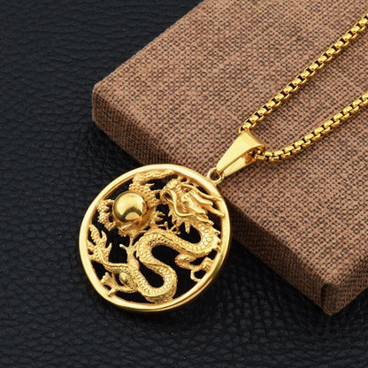 sengpan gifts for men New Domineering Dragon Tiger Yin Yang Tai Chi Pendant Necklace for Men&#39;s Fashion Trend Jewelry Gift