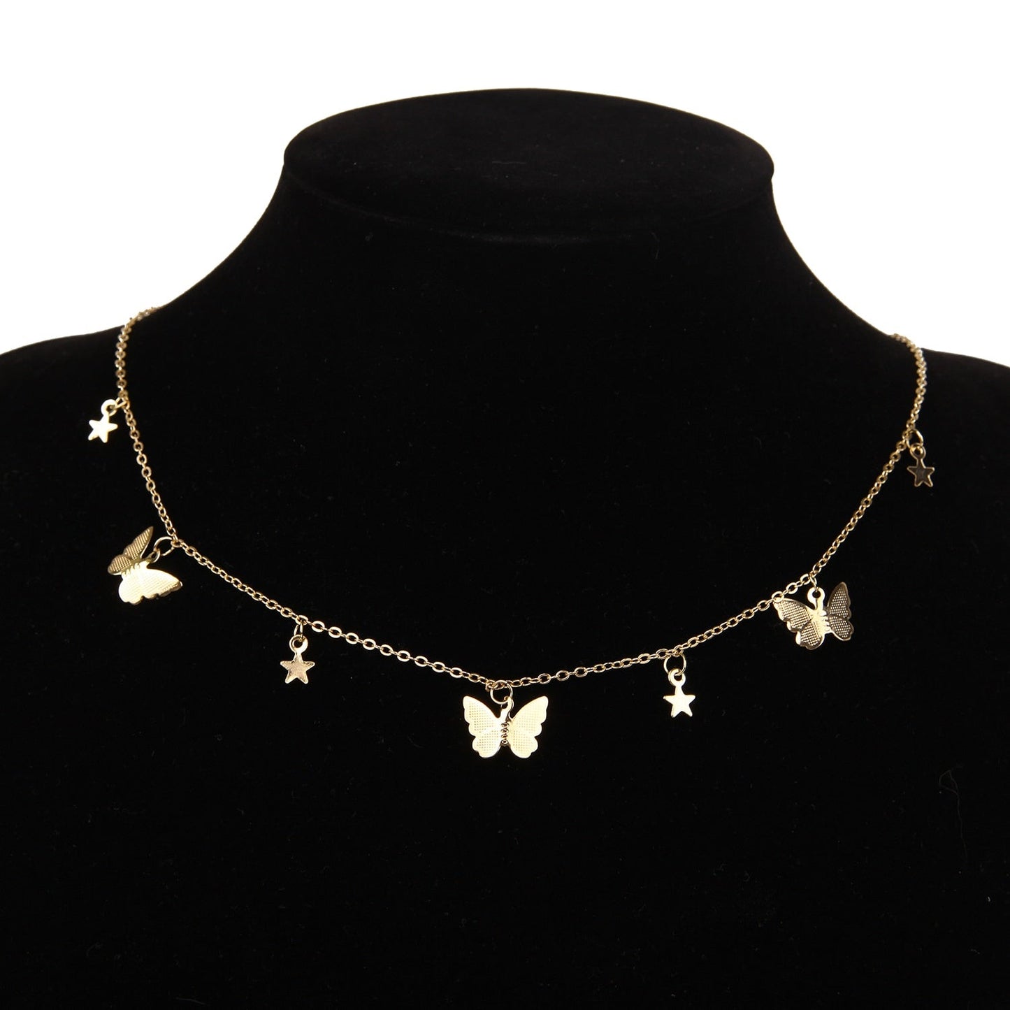 sengpan Christmas gifts ideas Vintage Multilayer Pendant Butterfly Necklace for Women Butterflies Moon Star Charm Choker Necklaces Boho Jewelry Christmas Gift