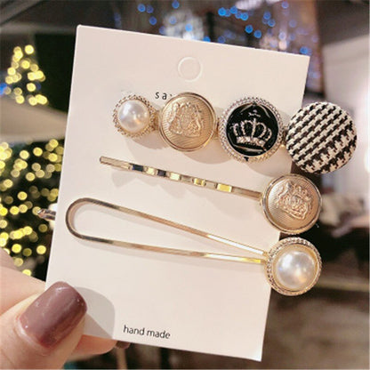 sengpan Christmas gifts for her Hair Grip Clip Sets Hairpin For Women Girl Rhinestone Pearl Geometric Korean Handmade Fashion Head Accessories Mujer