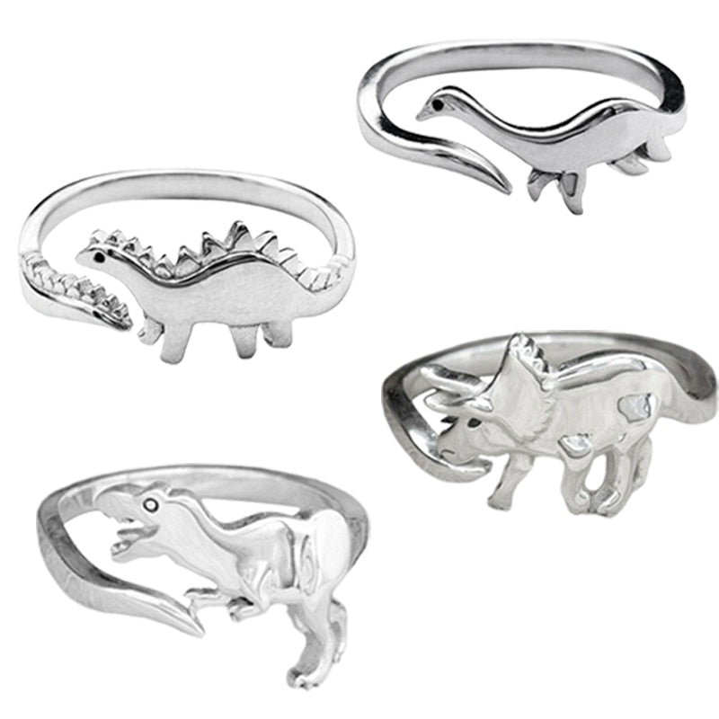 sengpan gifts for women  Cute Mini Dinosaur Couple Rings for Women Men Dinosaur Gothic Ring Attendant Wedding Set Lover Gift Wholesale Bulk