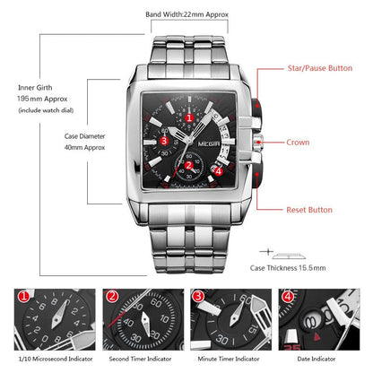 sengpan watches on sale clearance Men Big Dial Fashion Business Analog Quartz Wrist Watch Stainless Steel Strap Sports Watches Clock Male Relogio Masculino