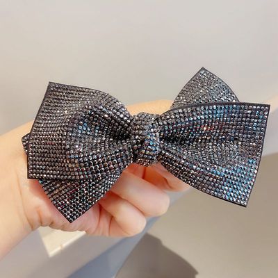 sengpan Barrette for Women Girl Rhinestone Crystal Big Bow Knot Hair Clip Hairpin Geometric Accessories Wholesale